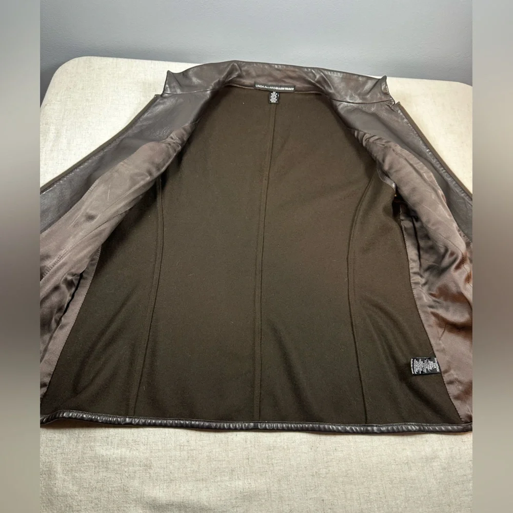 Linda Allard for Ellen Tracy Quilted Leather Vest Size 12